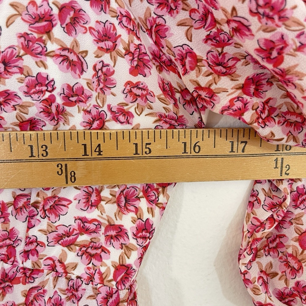 Code X Mode Womens Floral Maxi Dress Size S Pink Red Boho Cottagecore Peasant - Picture 4 of 11